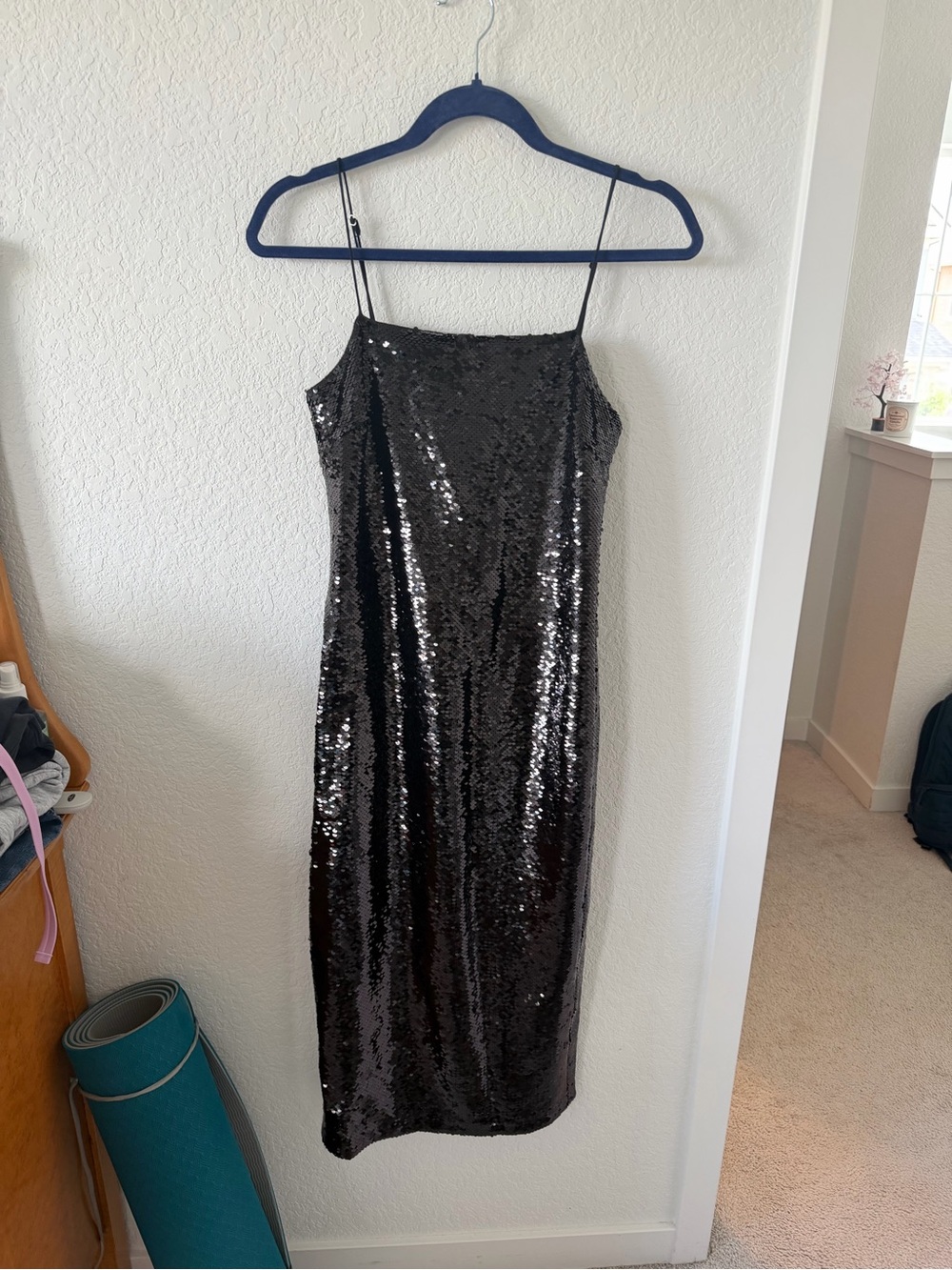 Cami NYC Black Sequin Midi Slip Dress